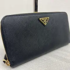 大人気✨ PRADA プラダ 長財布 サフィアーノレザー 三角ロゴ ゴールド