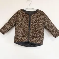ベビー アウター 薄手 レオパード ひょう柄 リバーシブル ジャケット 90