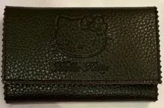 Hello Kitty 型押し財布 黒　長財布　キティ