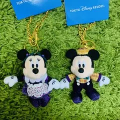 お顔厳選♡ ディズニー ぬいぐるみバッジ パープル リボン 紫 水玉