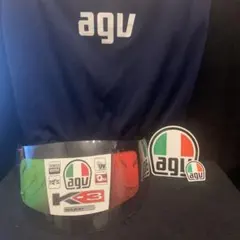 【美品】AGV K-3 ヘルメット用 純正 クリアシールド Mサイズ ステッカー