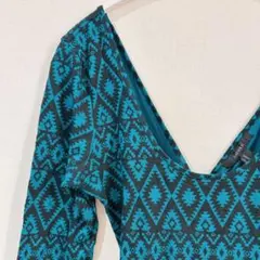 FOREVER 21 【L】ターコイズ Aラインチュニック 夏　リゾート　旅行のサムネイル