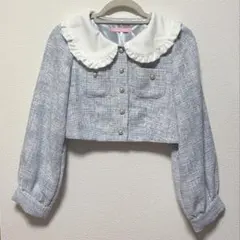 み*。様 monepine／レースドッキングデザインデニムジャケット - メルカリ