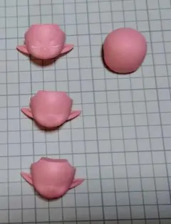 Cooze 悪魔角 浅紅肌　ブランクフェイス・後頭部パーツセット (バラ売り可)