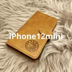 iPhone12miniケース 手帳型 レザー柴犬 新品未使用 シンプル