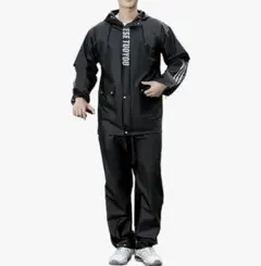 L カッパ 上下セット レインコート メンズ ブラック 雨具 自転車 バイク