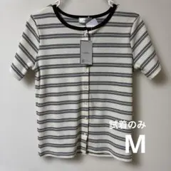 しまむら Linoluce マルチボーダーTシャツ　Mのサムネイル