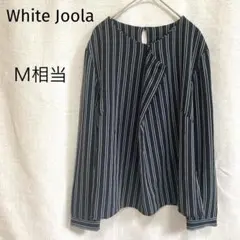 White Joola 長袖カットソー　ストライプ　ネイビー　Ｍ相当