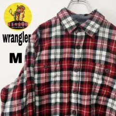 usa古着 wrangler ネルシャツ　M レッド　ブラックホワイト　チェック