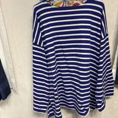 ボーダー柄 ドルマンカットソー 長袖