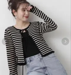 シアーシャインリブニットカーディガンN. Natural Beautyのサムネイル