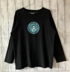 ディズニー×ワークマン ミッキー ビッグロゴ ロンT 黒 XL キャラTシャツのサムネイル