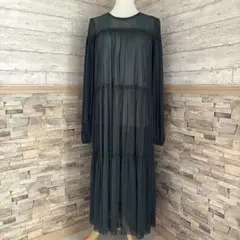 ZARA TRAFALUC　シアーロングワンピース　グリーン