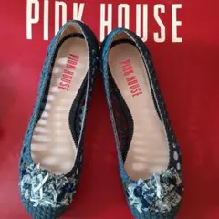未使用　PINKHOUSE　サテンリボン　シューズ　Lサイズのサムネイル