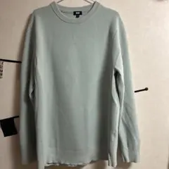 ユニクロ ウォッシャブルミラノリブクルーネックセーター XL グリーン