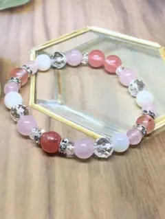 インカローズ　チェリークォーツ　デザインブレスレット