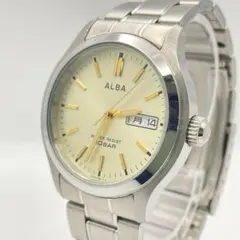 新品電池 SEIKO ALBA 7N43-0BA0 デイデイト 腕時計 簡易防水