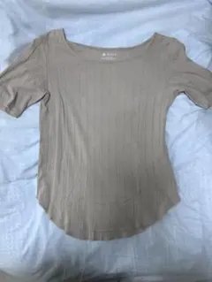 美品　ナノユニバース　リブ半袖 トップス　ベージュ