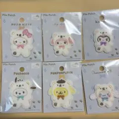 ふわふわスノー パイルワッペン 全種類セット 6枚