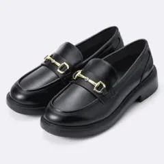 GU ボリュームソールビットローファー ブラック Mサイズ