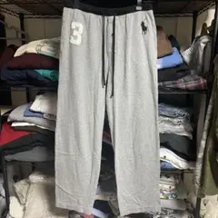 US古着Polo Ralph Laurenビッグポニー　パジャマパンツL グレー