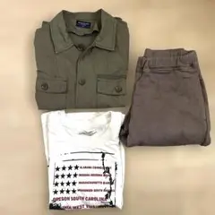 BACK NUMBER インナータンクトップ　ミリタリーシャツ　長ズボン　140