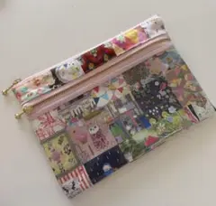 yukiemon 生地使用 ダブルファスナークリアポーチ B5サイズ - メルカリ