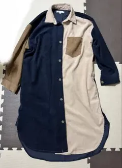 本日限定値下げ　パワートゥーザピープル　ロング　コーデュロイ　長袖　切替シャツL