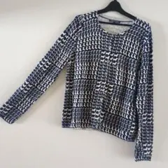 トミーヒルフィガー柄 綿100%ニット長袖カーディガン