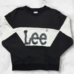 Lee ロゴ トレーナー スウェット ブラック×ホワイト M
