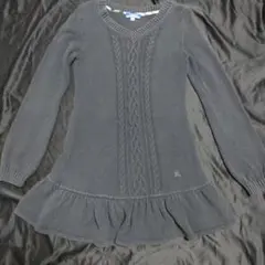 １８　バーバリーブルーレーベル　 Vネック ワンピース　３８