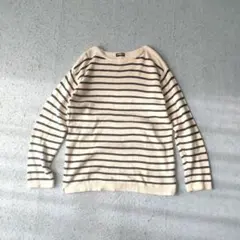 OLD UNIQLO ボーダー コットンニット オフホワイト ブラック 2