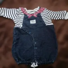 HAPPY GARMENT ストライプロンパース 50~60cm