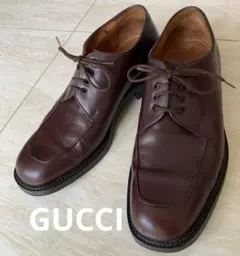 美品】GUCCI ヴィンテージ 90s ダービーシューズ 真鍮ロゴDBR 45