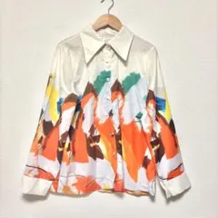 長袖シャツ 抽象アートデザイン
