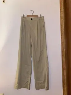 ベージュ ワイドパンツ ボタン付き ZARA WIDE LEG PANTS