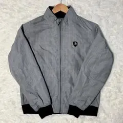 ブラック＆ホワイト チェック ブルゾン ジャケット ゴルフウェア ジップ M