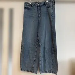 GUライトブルーバレルレッグデニム3XL