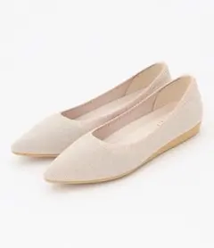 グリッター ポインテッド パンプス ニット素材 ピンクゴールド steppi