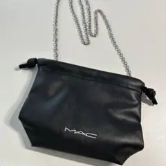 MAC ノベルティ ブラック ショルダーバッグ レザー風ポーチ