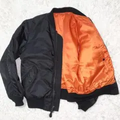 美品 AVIREX MA-1 リバーシブル サーモライト使用 黒×オレンジ XL
