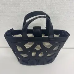 【新品】ZARA カットワーク ショルダーバッグ ブラック(Z-7)のサムネイル