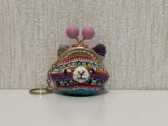 オパール毛糸編みぐるみがま口　ツンデレ猫　小のサムネイル