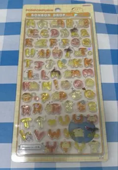 ボンボンドロップシール　もじ　ポムポムプリン