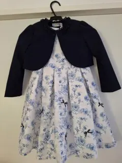 ショパン　紺色ボレロ&花柄ワンピース 120cm