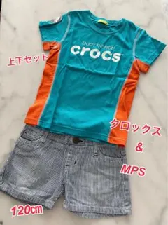 上下セット120㎝　tシャツ(クロックス)&短パン(MPS) 2点セットのサムネイル