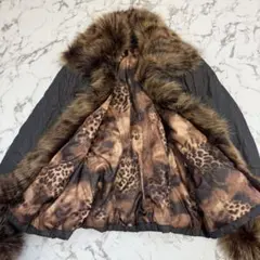 2wayモッズコート y2k 平成ギャル　グランジ　リアルファー　ヒョウ柄