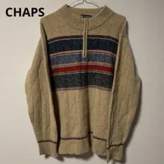 CHAPS ベージュ ストライプ ニット L