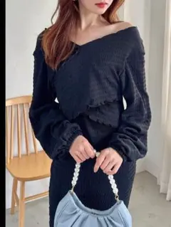 グレイル　袖2WAYふくれジャガードクロスワンピース