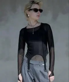 jose moonジョゼムーンGARTER DESIGN SHEER TOPS黒